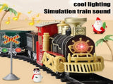 Christmas Train Set Electric Steam Locomotive Train with Lights Music Battery Operated Tracks V1294-YM0717-10352992