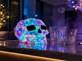 Spooky Decorations Glowing Skull Head Party Prop, Figurines for Shelf and Counter Display, V1192-AZ-W-35096