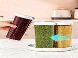 Airtight Food Storage Container, Rotating Cereal Dispenser, Clear Pantry Organizer for V1366-AZ2-W-23560