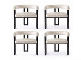 Artiss Dining Chairs Set of 4 Velvet Upholstered Barrel Chairs with Curved Armrests & Back Beige UPHO-C-DIN-2553-BGX4