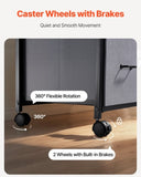 Mobile Metal File Cabinet with 3 Fabric Drawers and 2 Open Shelves Brown V952-JSHXWJGJTMZWJXFB8001V0