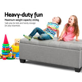 Artiss Storage Ottoman Blanket Box 97cm Button Linen Grey OTM-BT-LINEN-LI-GY