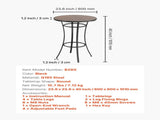 Outdoor Round Bar Table, 60 cm Counter Bar Height Bistro Table, Patio Dining Tables with V952-HXZCLTJBZYX2Z6Y3K001V0