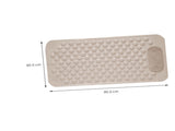 Non-Slip Bath Mat with Foot Scrubber 80 x 80 cm, Anti-Skid Suction Cups & Drain Holes, Waterproof V1107-CS-YSFHD8080