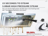 White Handheld Steam Cleaner 1050W High Pressure Chemical Free Cleaning Machine with 12 Piece V888-ELOSUNG40760