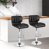 Artiss 2x Bar Stools Gas Lift Leather Padded Stool Black BA-TW-4059-BKX2