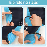 4 Pack Adult Bibs for Women, Reusable Adult Bibs for Eating with Crumb Catcher, Waterproof Washable V1369-AZ3-W-18911