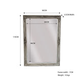 French Provincial Ornate Mirror - Antique Silver - Small 80cm x 110cm V292-MIRR-FRN012