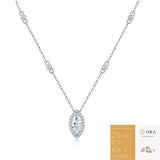 Elevate your everyday elegance with this exquisite 925 Sterling Silver Moissanite Pendant Necklace, V1341-ZY-3BKY52XP-MOISSANITE510MM25P-PREMIUMS925405CM
