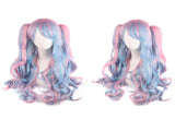 Lolita Clip-on Ponytail Wig Long Curly Double Ponytail Cosplay Wig Pink Blue Blonde V1188-XJQQ-32619-1