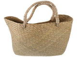 Natural Khaki Seagrass Woven Basket, Stylish Home Decor with Handle 1Pc V1369-AZ3-W-17017