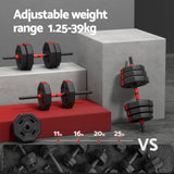 Everfit 40kg Adjustable Dumbbell Barbell Set Weight Plates Home Workout FIT-M-DBS-40KG-AB