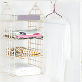 Foldable Closet Organizer, Hanging Closet Shelves, Clothes Shelves, Wall Mount&Cabinet Wire Storage V1192-AZ-W-31207
