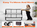 Rollaway Bed, 96.5 cm x 190 cm Folding Bed with 10 cm Mattress, Twin Size Foldable Bed with Sturdy V952-ZDC38YC4INCHYORRBV0