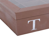 Wooden Tea Storage Organizer with Clear Acrylic Top Window 9 Compartments Eco Friendly Tea Bag V1294-YM0901-3117240213612