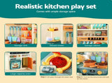 Keezi 2 Piece Kids Pretend Kitchen and Washing Playset Sink Toys PLAY-KITCHEN-SINK-CFLX2