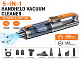 Silver and Orange Cordless Handheld Vacuum Cleaner 17000Pa High Suction Portable Rechargeable 5 in 1 V888-ELOSUNG53391