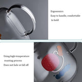 Handmade glass teapot for the stove with removable glass tea infuser - 2-in-1 flower teapot V1259-DP01-BO-385