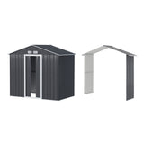 Giantz Garden Shed Outdoor Storage 2.15x1.74M Tool Workshop House w/Extension Kit SHED-GAB-4X7-AB-EXT