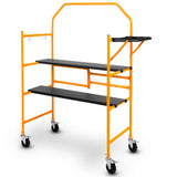 BAUMR-AG Mobile Scaffold Platform, 226kg Load, Steel Frame, Dual Height, Folding for easy Transport V219-SCFMSCEQM10A