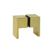 100cm Frameless Diamond Shower Screen with Gold Brackets and SS Hinges, Square Double Pull Handle V63-911221