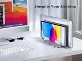 Vertical Stand Holder for Desk, Aluminium Dual Slots Stand with Adjustable Dock for V1369-AZ3-W-11227