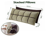 Giselle Bedding Headboard Pillow with Double-Layer Storage Wedge Reading Backrest with Adjustable HBP-GRBTN-CHEN-BRGR-D
