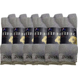 6 Pairs MERINO WOOL SOCKS Mens Heavy Duty Premium Thick Work Socks Cushion BULK - Grey - 11-14 V563-6AUSOCKS-GRY-11-14