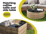 Gardeon 4 Seater Outdoor Sofa Set 7PCS Table Chair Brown Rattan Patio Furniture ODF-SOFA-7PC-RTA-BR-ABC