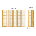 Artiss 6 Panel Room Divider Screen 265x179cm Nova Natural RD-7001-6P-NT