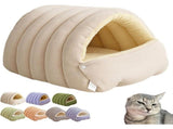 CutyPet Winter, Removable Washable Plush Cat Bed with Anti-Slip Bottom, Semi-Enclosed Warm Pet V1366-AZ2-W-11431