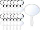 24 Pcs Handheld Mirror with Handle Bulk, 3.94" L x 2.17" W, Small Portable Round Mirror for Kids V1192-AZ-W-17168