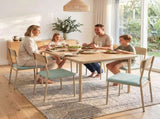 Artiss Dining Table and Chairs Set of 5 Compact Kitchen Furniture Natural Light Green DSET-U-5279-GN