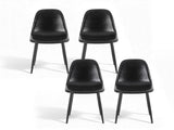 Artiss 4x Dining Chairs Retro PU Leather Kitchen Lounge Cafe Accent Chair Black DINC-B-B04-BKX4