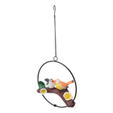 Hanging Birds Statue with Iron Ring Resin Hanging Birds Figurine Garden Ornament Outdoor Decor for V1294-YM0901-3115250097012