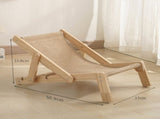 Adjustable Wooden Cat Lounge Chair - Comfortable Woven Hammock for Cats V888-ELOSUNG10733
