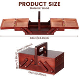 Threns Wood Sewing Basket with Handle Expandable Sewing Without Contents Multifunctional Craft V1366-AZ2-W-19354
