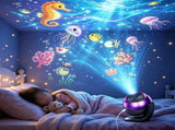 24 Pattern Star Projector Night Light with White Noise and Type C Power - Black V1263-JX-8070-1