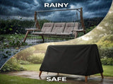 Black 3-Seater Swing Chair Cover, 85 x 55.1 x 66.9 in Waterproof Outdoor Furniture Cover, Heavy-Duty V1192-AZ-W-18508