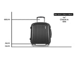 Wanderlite 24 Inch Luggage with TSA Lock Spinner Travel Suitcase Carry On Hard Shell Luggage Case LUG-ABS-CLA-24-BK