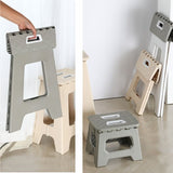 Gray folding step stool, compact stool, non-slip step stool, heavy-duty stool, home accessory, V1102-102-65455
