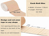 2 Rolls Kinesiology Tape, 4in x 5.5yd Breathable Muscle Support Adhesive Sport Tape for Knee Pain V1192-AZ-W-18076