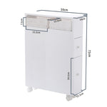 Removable Bathroom Side Cabinet Toilet Caddy with Storage Drawers- White V264-TAB-706C-WHE-NA-1