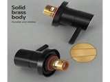 Cefito Basin Twin Tap Wall Round Brass Faucet Shower Bathtub Black TAP-A-TAPS-RO-BK