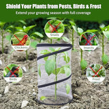 2Pack Pop Up Insect Barrier Cover Net, 19.6" x 11.8" Round Foldable Protectors Mesh V1107-119-26621-WHT-2PACK