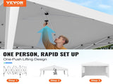 Pop Up Canopy, 2.95 x 2.95 m Instant Canopy Portable Gazebo with 3 Sidewalls & 2 Ventilated Windows, V952-DCSYPPBK1010EPGQXV0