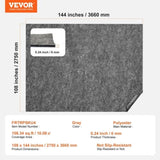 Rug Pad Without Slip Resistance, Protective Cushioning Carpet Pad, 9' x 12', 1/4"Thick, 100% Pure V952-BFHDTDSXPMFHLSBLLV0