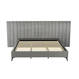 Artiss Bed Frame King Size Velvet Grey LOTT BFRAME-K-LOTT-K-GY-ABCD