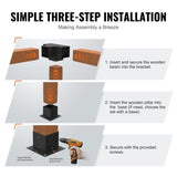VEVOR Pergola Bracket Kit 152x152mm, 2pcs 4-Way Heavy Duty Corner Bracket Woodworks DIY Post Base V952-LPJJST2PCS6X19RDFV0