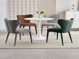 VELLUTO Modern Kitchen Dining Rooms Faux Leather Flannel Accents Metal Vanity Lounge V255-VE-DICH-GREEN-908